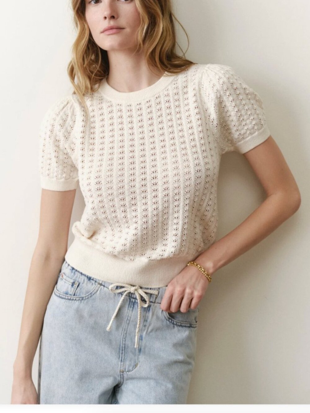 Marine Layer Ellie Puff Sleeve Sweater Size M - Picture 1 of 2